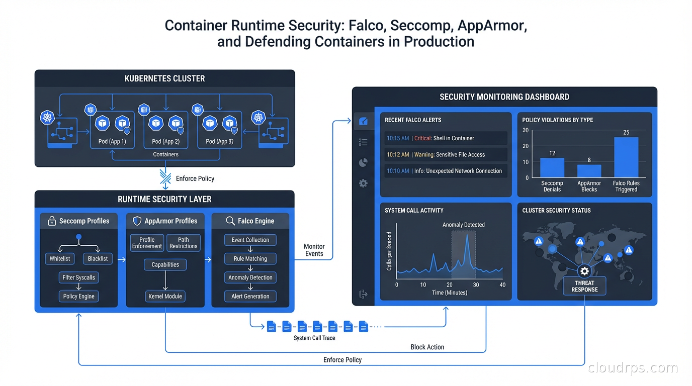 Container Runtime Security Falco Seccomp AppArmor