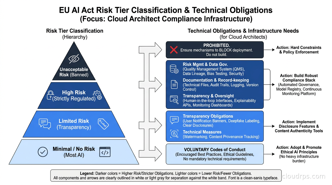 EU AI Act risk tier classification and technical obligations per tier