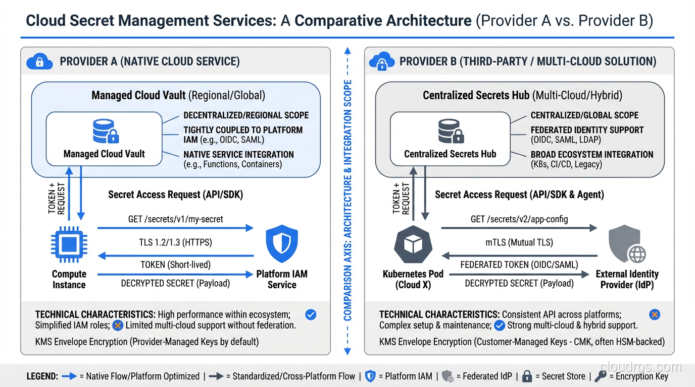 Comparison of cloud secret management services across providers
