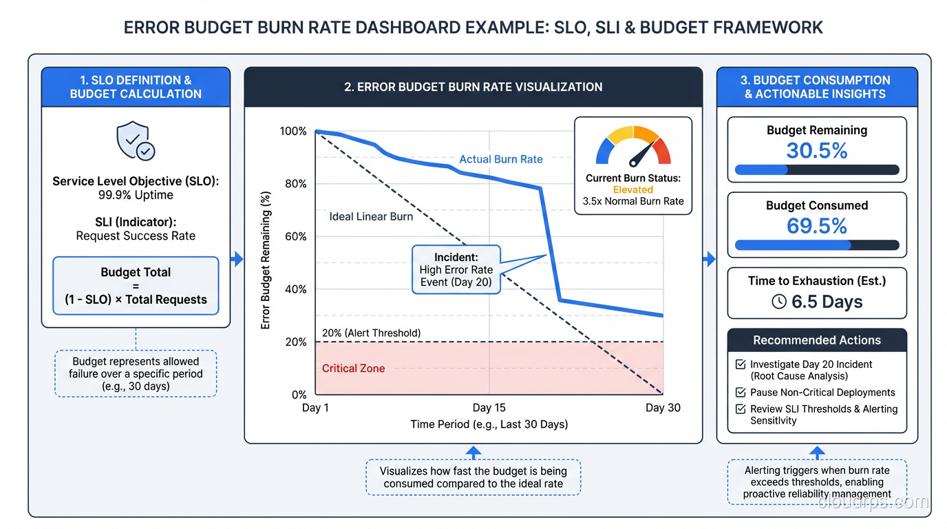 Error budget burn rate dashboard example