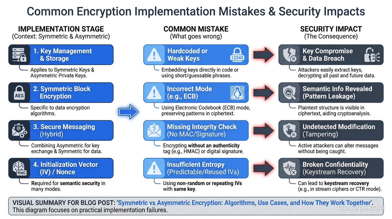 Common encryption implementation mistakes and their security impacts